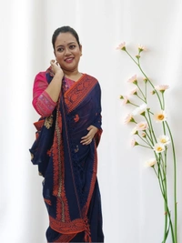 SKU0707 : Pure Khadi Cotton Saree – Handwoven, Lightweight & Breathable Fabric - Hand Wash, Yes