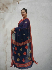 SKU0707 : Pure Khadi Cotton Saree – Handwoven, Lightweight & Breathable Fabric - Hand Wash, Yes