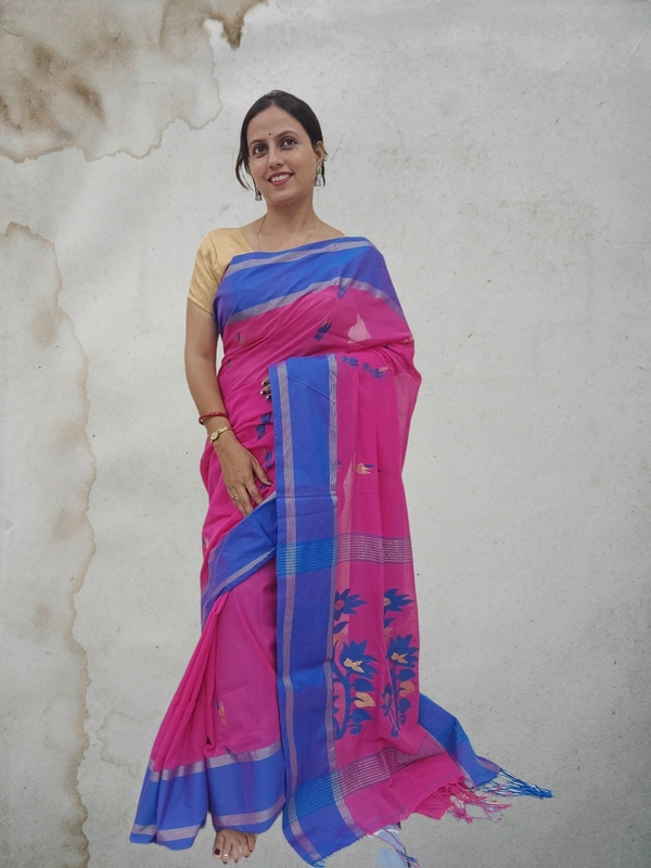 SKU0708 : Pure Khadi Cotton Saree – Handwoven, Lightweight & Breathable Fabric - Hand Wash, Yes