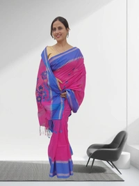 SKU0708 : Pure Khadi Cotton Saree – Handwoven, Lightweight & Breathable Fabric - Hand Wash, Yes