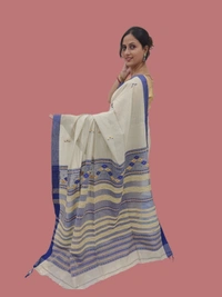 SKU0711 : Pure Khadi Cotton Saree – Handwoven, Lightweight & Breathable Fabric - Hand Wash, Yes
