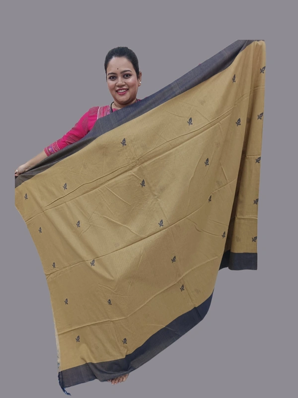 SKU0712 : Pure Khadi Cotton Saree – Handwoven, Lightweight & Breathable Fabric | Patli Pallua - Hand Wash, Yes