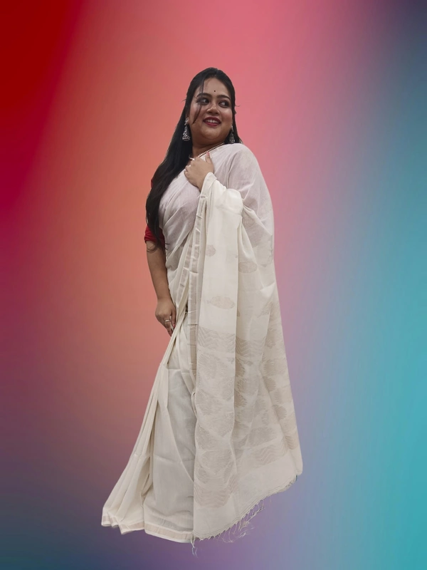 SKU0665 : Pure Khadi Cotton Saree – Handwoven, Lightweight & Breathable Fabric - Hand Wash, Yes