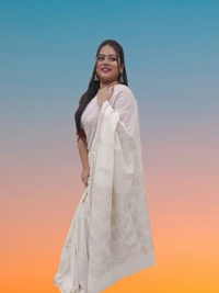 SKU0665 : Pure Khadi Cotton Saree – Handwoven, Lightweight & Breathable Fabric - Hand Wash, Yes