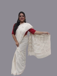 SKU0665 : Pure Khadi Cotton Saree – Handwoven, Lightweight & Breathable Fabric - Hand Wash, Yes