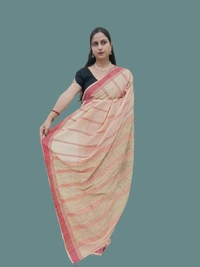SKU0668 : Pure Khadi Cotton Saree – Handwoven, Lightweight & Breathable Fabric - Hand Wash, Yes