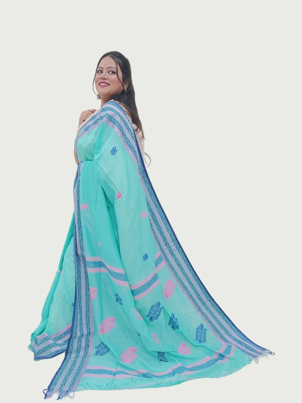 SKU0670 : Pure Khadi Cotton Saree – Handwoven, Lightweight & Breathable Fabric - Hand Wash, Yes