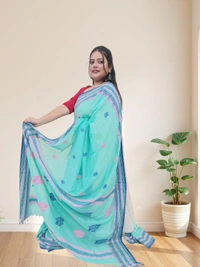 SKU0670 : Pure Khadi Cotton Saree – Handwoven, Lightweight & Breathable Fabric - Hand Wash, Yes