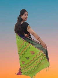 SKU0671 : Pure Khadi Cotton Saree – Handwoven, Lightweight & Breathable Fabric - Hand Wash, Yes