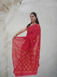 SKU0673 : Pure Khadi Cotton Saree – Handwoven, Lightweight & Breathable Fabric - Hand Wash, Yes