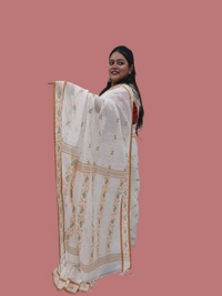 SKU0674 : Pure Khadi Cotton Saree – Handwoven, Lightweight & Breathable Fabric - Hand Wash, Yes