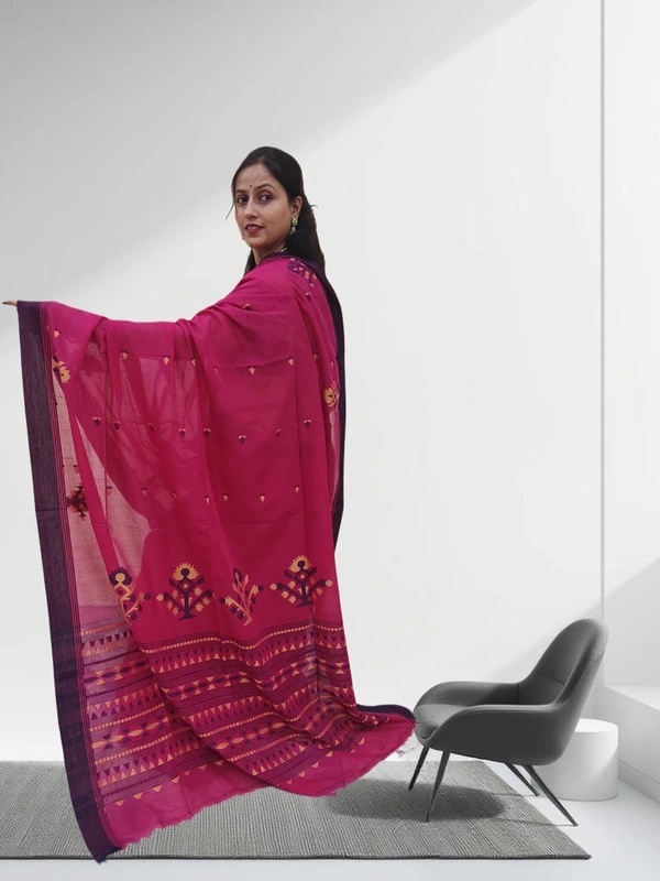 SKU0675 : Pure Khadi Cotton Saree – Handwoven, Lightweight & Breathable Fabric - Hand Wash, Yes