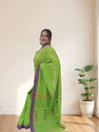 SKU0676 : Pure Khadi Cotton Saree – Handwoven, Lightweight & Breathable Fabric - Hand Wash, Yes