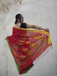 SKU0677 : Pure Khadi Cotton Saree – Handwoven, Lightweight & Breathable Fabric - Hand Wash, Yes