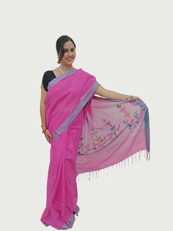 SKU0678 : Pure Khadi Cotton Saree – Handwoven, Lightweight & Breathable Fabric - Hand Wash, Yes