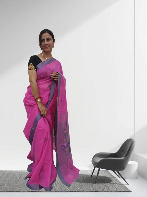 SKU0678 : Pure Khadi Cotton Saree – Handwoven, Lightweight & Breathable Fabric - Hand Wash, Yes