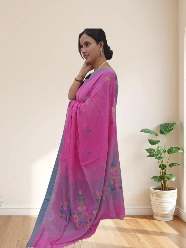 SKU0678 : Pure Khadi Cotton Saree – Handwoven, Lightweight & Breathable Fabric - Hand Wash, Yes