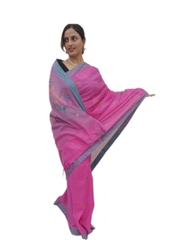SKU0678 : Pure Khadi Cotton Saree – Handwoven, Lightweight & Breathable Fabric - Hand Wash, Yes