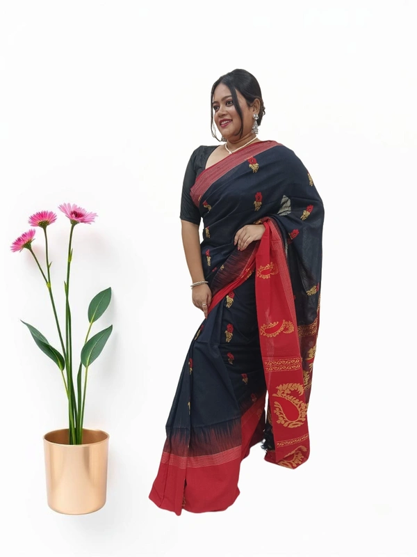 SKU0679 : Pure Khadi Cotton Saree – Handwoven, Lightweight & Breathable Fabric - Hand Wash, Yes