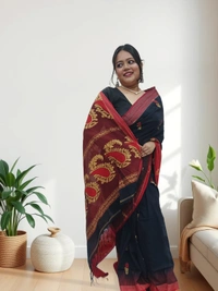 SKU0679 : Pure Khadi Cotton Saree – Handwoven, Lightweight & Breathable Fabric - Hand Wash, Yes