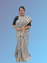 SKU0681 : Pure Khadi Cotton Saree – Handwoven, Lightweight & Breathable Fabric - Hand Wash, Yes