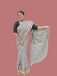 SKU0681 : Pure Khadi Cotton Saree – Handwoven, Lightweight & Breathable Fabric - Hand Wash, Yes