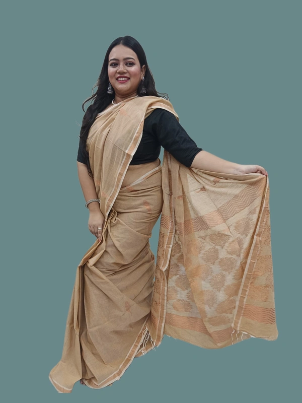 SKU0683 : Pure Khadi Cotton Saree – Handwoven, Lightweight & Breathable Fabric - Hand Wash, Yes
