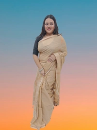 SKU0683 : Pure Khadi Cotton Saree – Handwoven, Lightweight & Breathable Fabric - Hand Wash, Yes