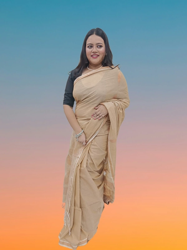 SKU0683 : Pure Khadi Cotton Saree – Handwoven, Lightweight & Breathable Fabric - Hand Wash, Yes