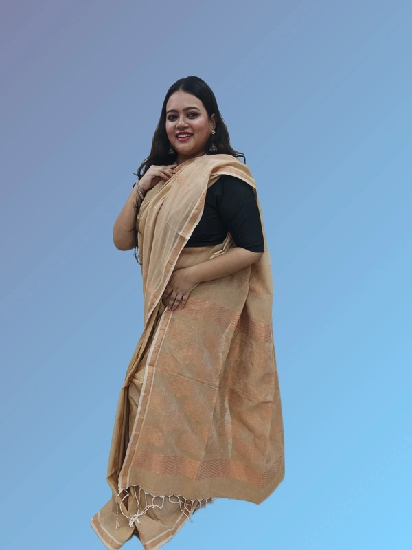 SKU0683 : Pure Khadi Cotton Saree – Handwoven, Lightweight & Breathable Fabric - Hand Wash, Yes