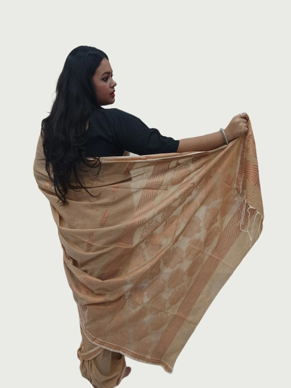 SKU0683 : Pure Khadi Cotton Saree – Handwoven, Lightweight & Breathable Fabric - Hand Wash, Yes