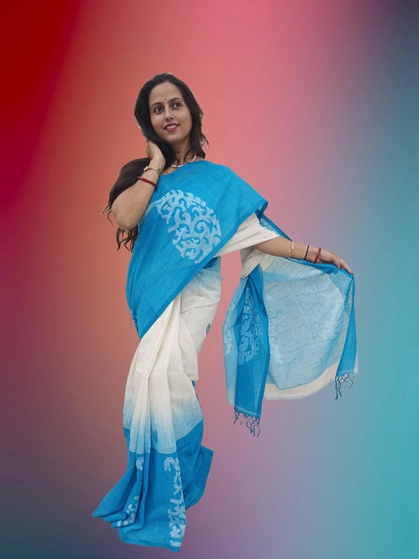 SKU0684 : Pure Khadi Cotton Saree – Handwoven, Lightweight & Breathable Fabric - Hand Wash, Yes
