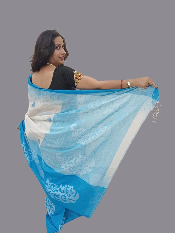 SKU0684 : Pure Khadi Cotton Saree – Handwoven, Lightweight & Breathable Fabric - Hand Wash, Yes