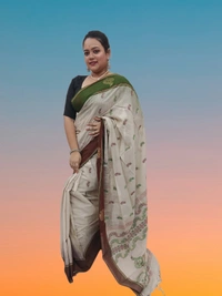 SKU0685 : Pure Khadi Cotton Saree – Handwoven, Lightweight & Breathable Fabric - Hand Wash, Yes