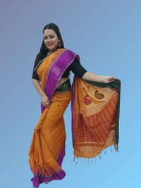 SKU0686 : Pure Khadi Cotton Saree – Handwoven, Lightweight & Breathable Fabric - Hand Wash, Yes