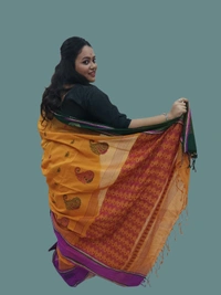 SKU0686 : Pure Khadi Cotton Saree – Handwoven, Lightweight & Breathable Fabric - Hand Wash, Yes