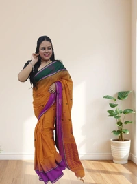 SKU0686 : Pure Khadi Cotton Saree – Handwoven, Lightweight & Breathable Fabric - Hand Wash, Yes