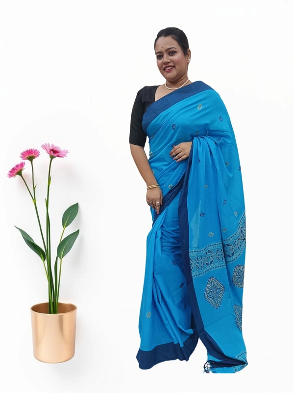 SKU0687 : Pure Khadi Cotton Saree – Handwoven, Lightweight & Breathable Fabric - Hand Wash, Yes