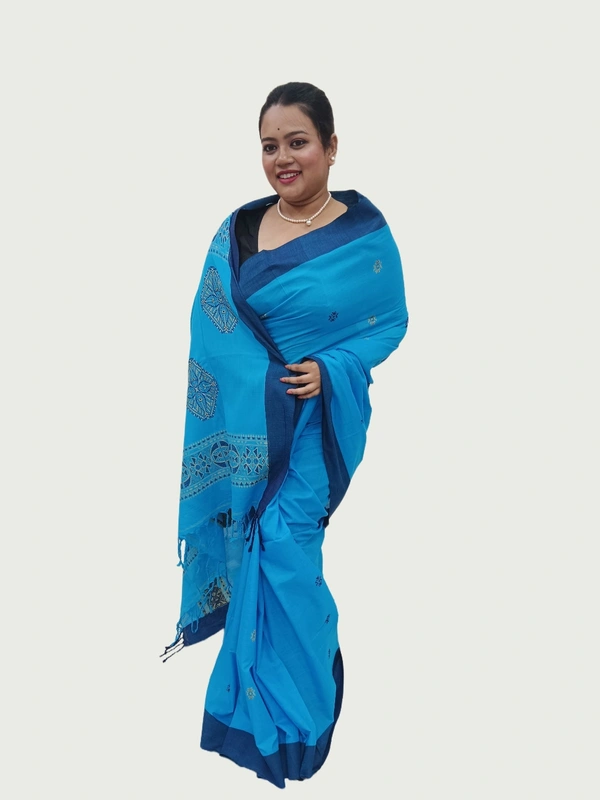 SKU0687 : Pure Khadi Cotton Saree – Handwoven, Lightweight & Breathable Fabric - Hand Wash, Yes
