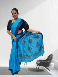 SKU0687 : Pure Khadi Cotton Saree – Handwoven, Lightweight & Breathable Fabric - Hand Wash, Yes