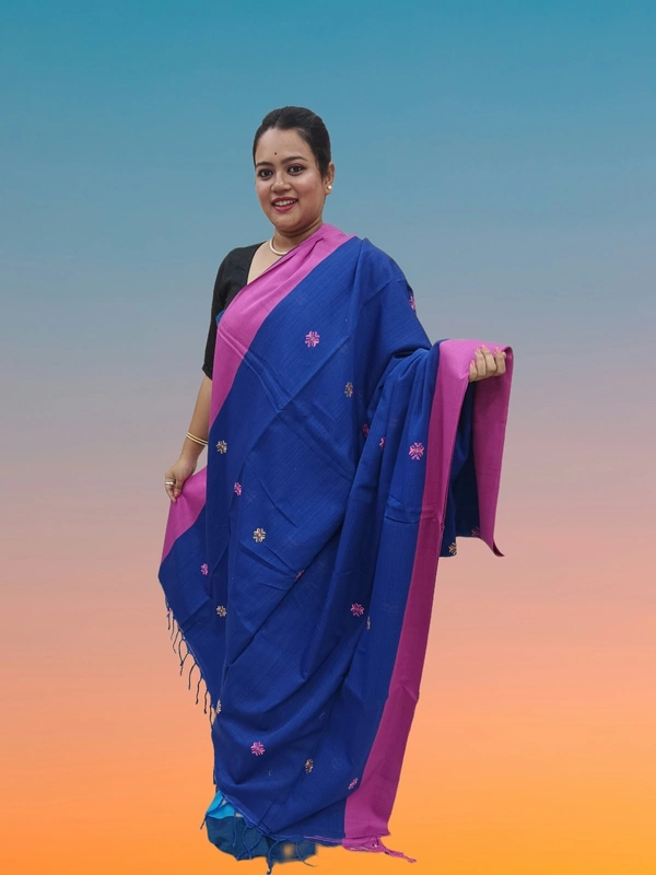 SKU0688 : Pure Khadi Cotton Saree – Handwoven, Lightweight & Breathable Fabric - Hand Wash, Yes