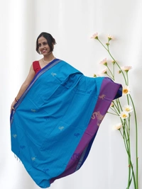 SKU0691 : Pure Khadi Cotton Saree – Handwoven, Lightweight & Breathable Fabric - Hand Wash, Yes