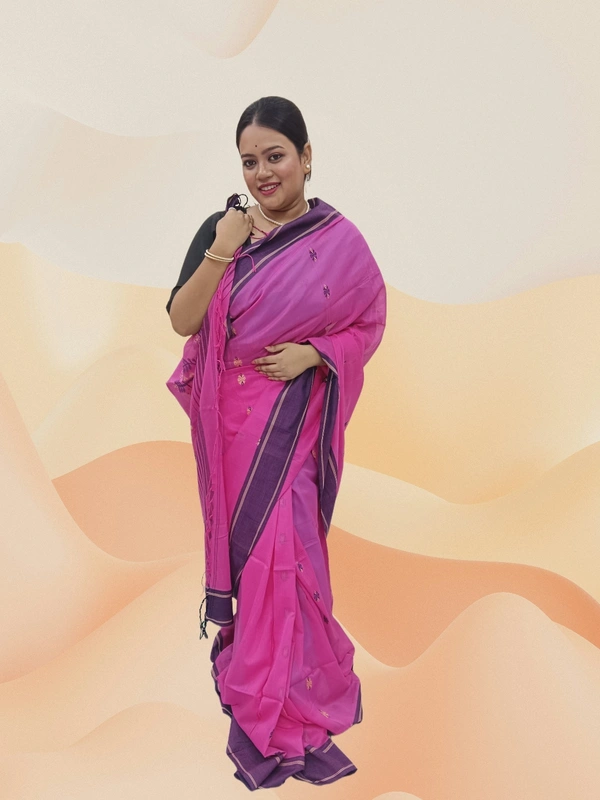 SKU0692 : Pure Khadi Cotton Saree – Handwoven, Lightweight & Breathable Fabric - Hand Wash, Yes