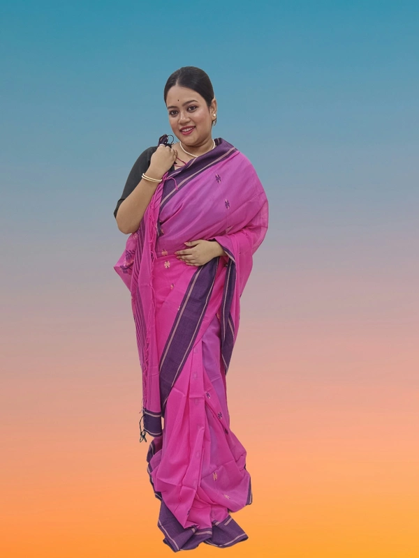 SKU0692 : Pure Khadi Cotton Saree – Handwoven, Lightweight & Breathable Fabric - Hand Wash, Yes