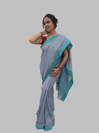 SKU0693 : Pure Khadi Cotton Saree – Handwoven, Lightweight & Breathable Fabric - Hand Wash, Yes