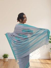 SKU0693 : Pure Khadi Cotton Saree – Handwoven, Lightweight & Breathable Fabric - Hand Wash, Yes