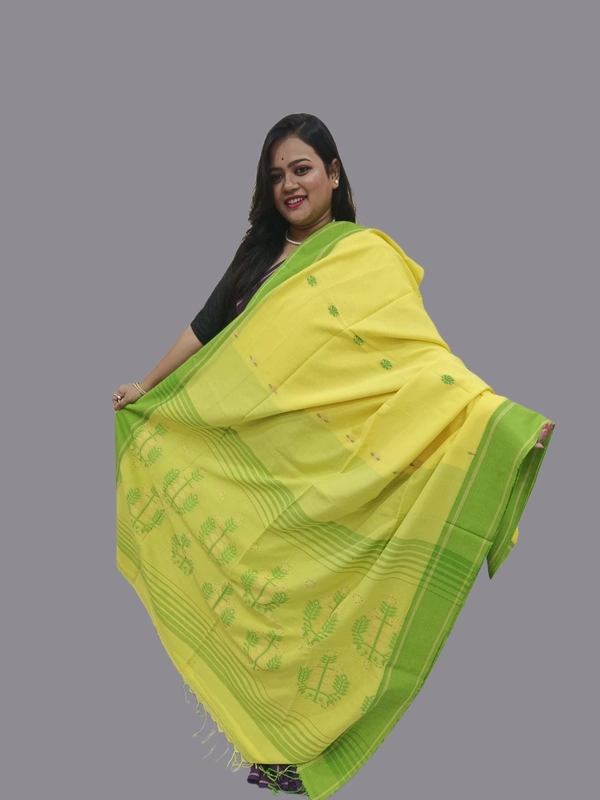 SKU0695 : Pure Khadi Cotton Saree – Handwoven, Lightweight & Breathable Fabric - Hand Wash, Yes