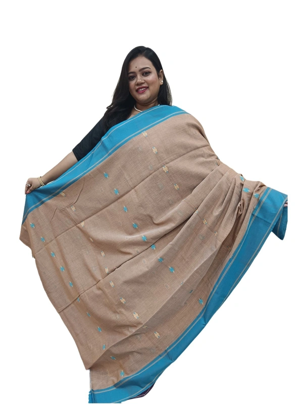 SKU0697 : Pure Khadi Cotton Saree – Handwoven, Lightweight & Breathable Fabric - Hand Wash, Yes