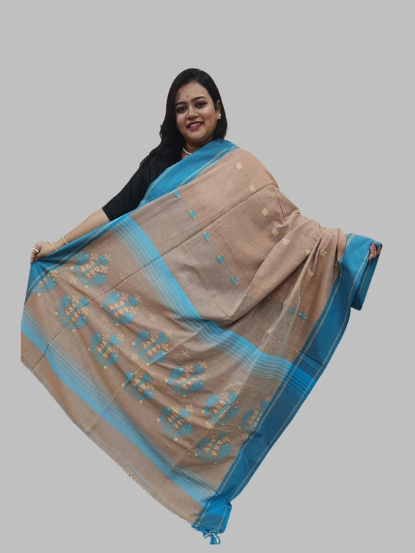 SKU0697 : Pure Khadi Cotton Saree – Handwoven, Lightweight & Breathable Fabric - Hand Wash, Yes