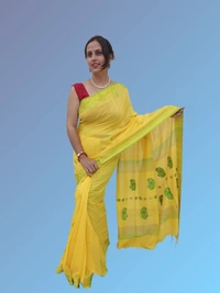 SKU0698 : Pure Khadi Cotton Saree – Handwoven, Lightweight & Breathable Fabric - Hand Wash, Yes